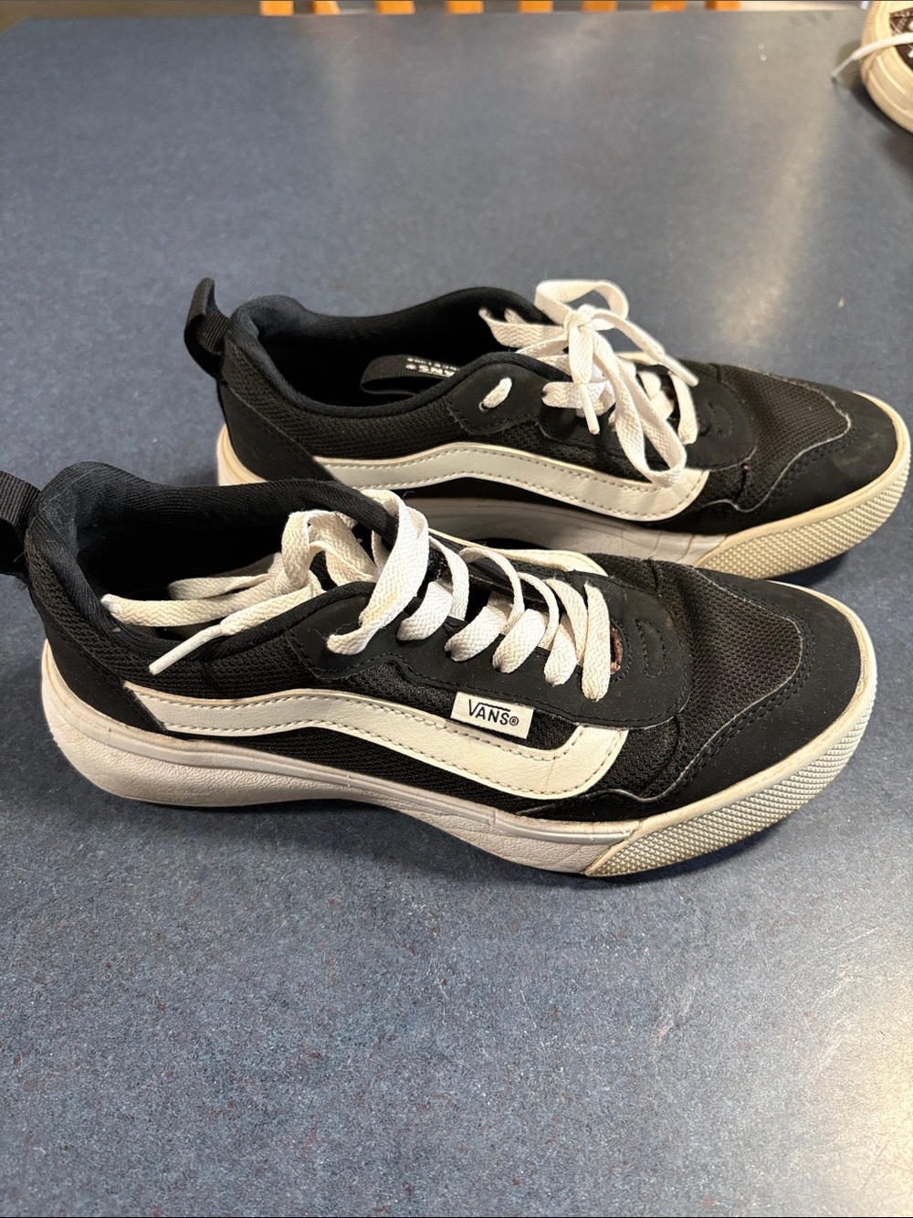 Vans Black and White Low-Top Skate Sneakers